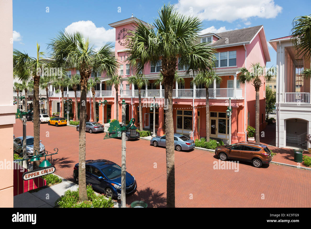 Läden, Büros und Wohnungen in der Market Street, Feier, Orlando, Florida, USA Stockfoto