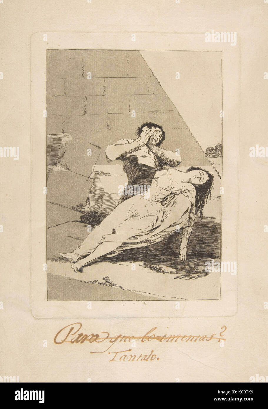Platte 9 von 'Los Caprichos': Tantalos (tantalo.), Goya, 1799 Stockfoto