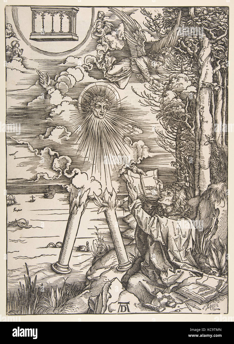 Saint John frisst das Buch, aus der Apokalypse, Albrecht Dürer, N. d Stockfoto