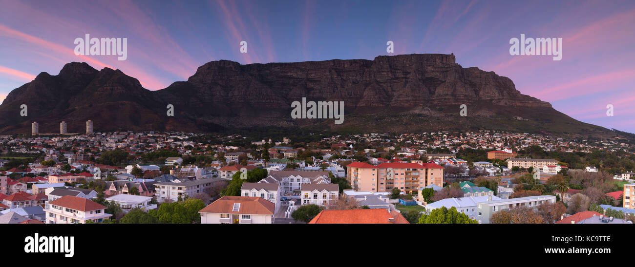 Blick auf den Tafelberg, Kapstadt, Western Cape, Südafrika Stockfoto