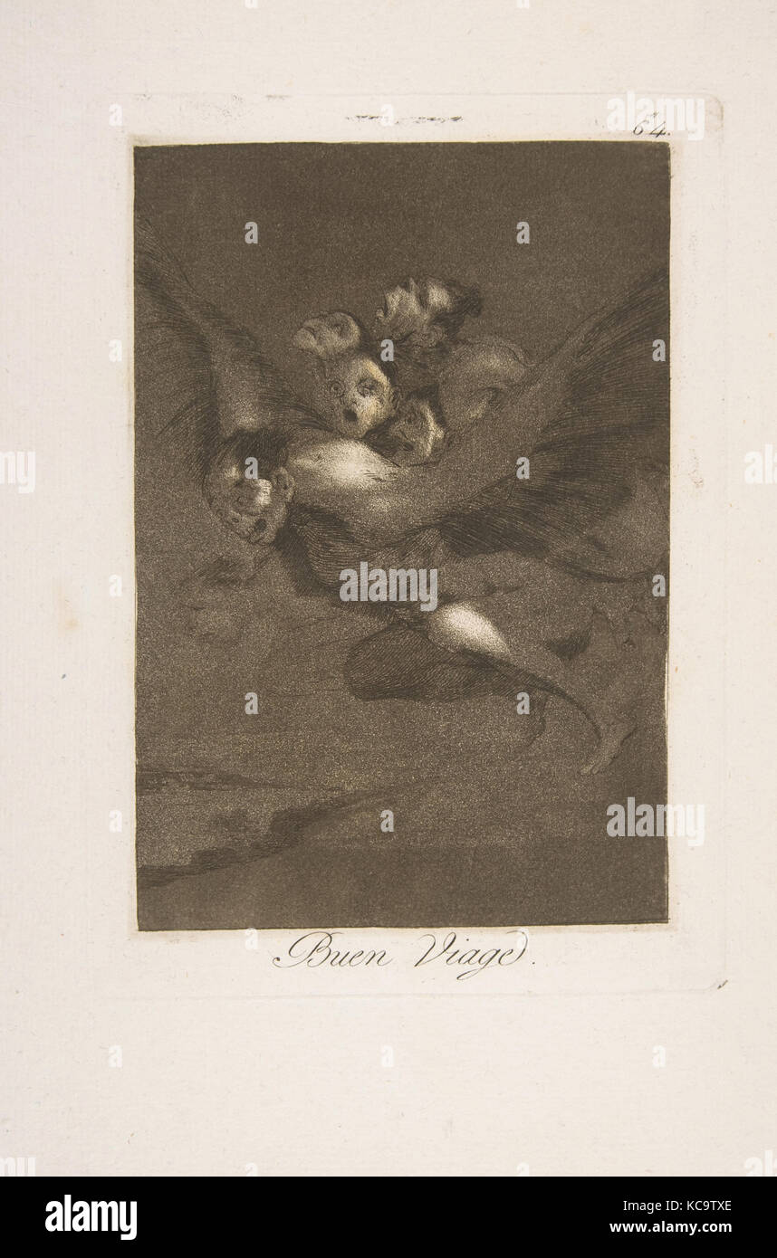 Platte 64 von 'Los Caprichos': Bon Voyage (Buen Viage.), Goya, 1799 Stockfoto