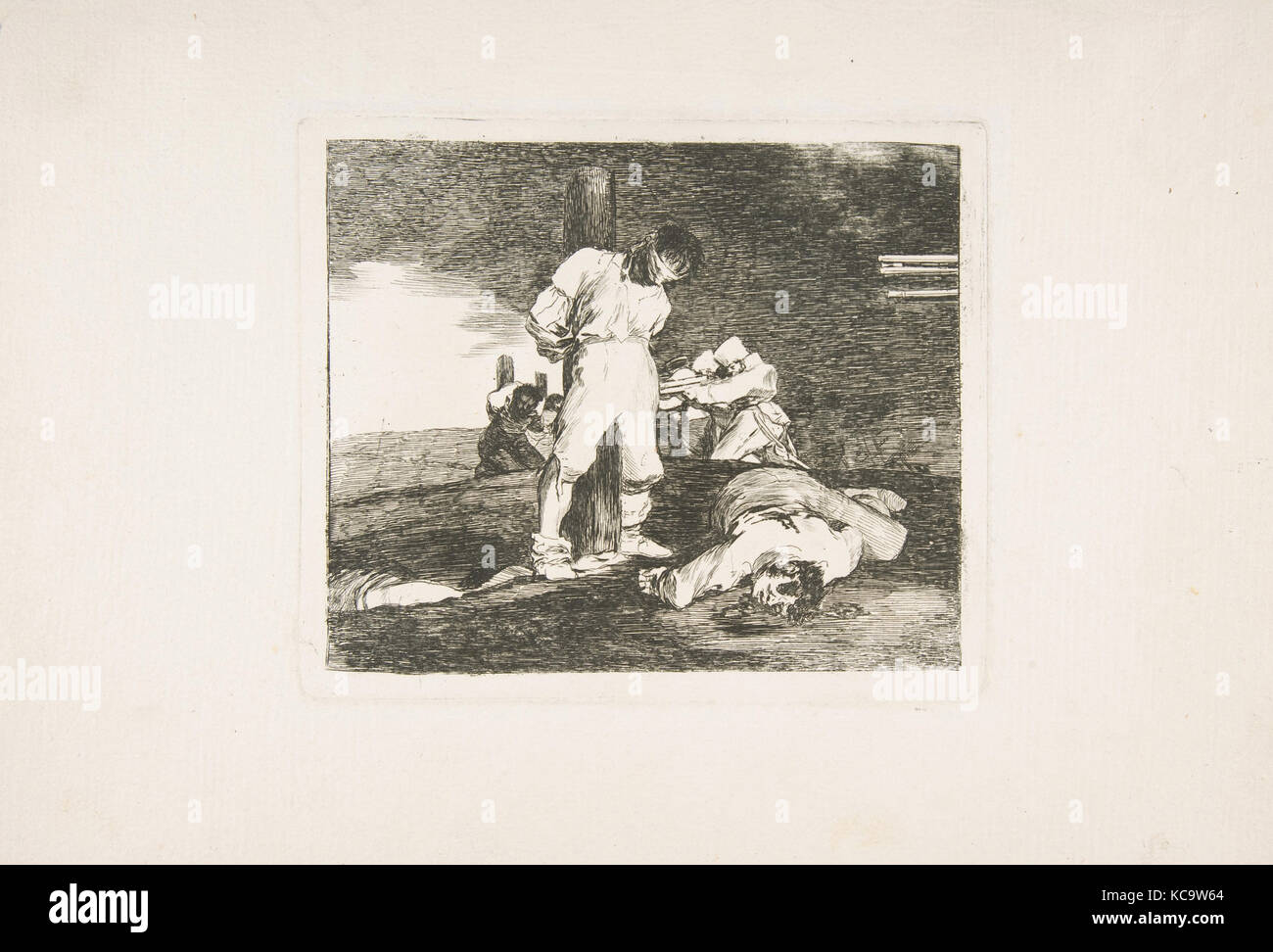 Platte 15 aus "Die Katastrophen des Krieges" (Los Desastres de la Guerra): Und es gibt keine Hilfe (Y keine Hai remedio), Goya, 1810 Stockfoto