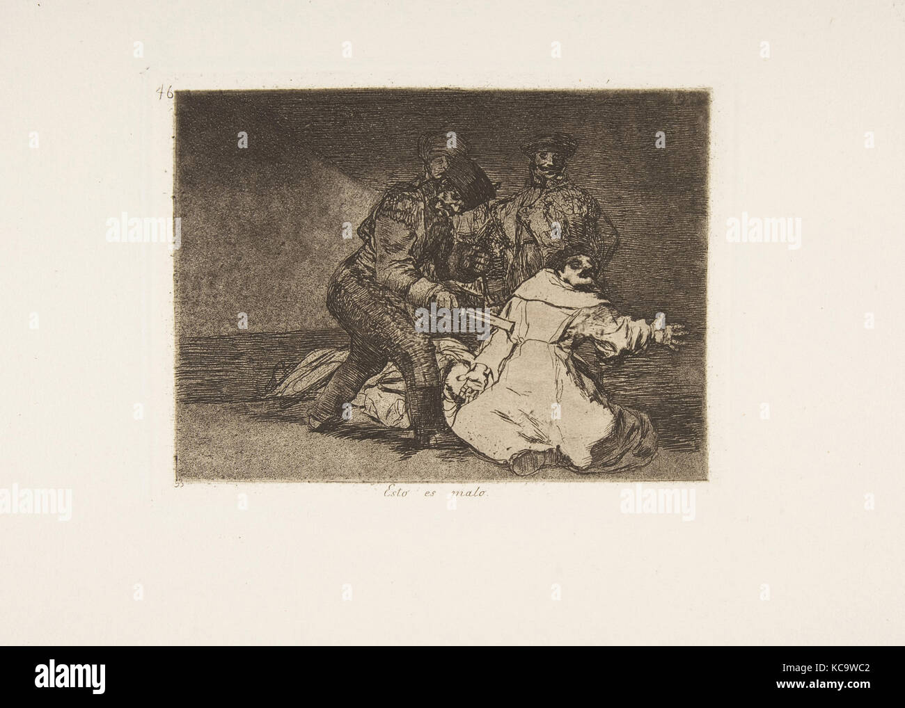 Platte 46 aus "Die Katastrophen des Krieges" (Los Desastres de la Guerra): "Das ist schlecht." (Esto es Malo.), Goya, 1810 (veröffentlicht 1863 Stockfoto