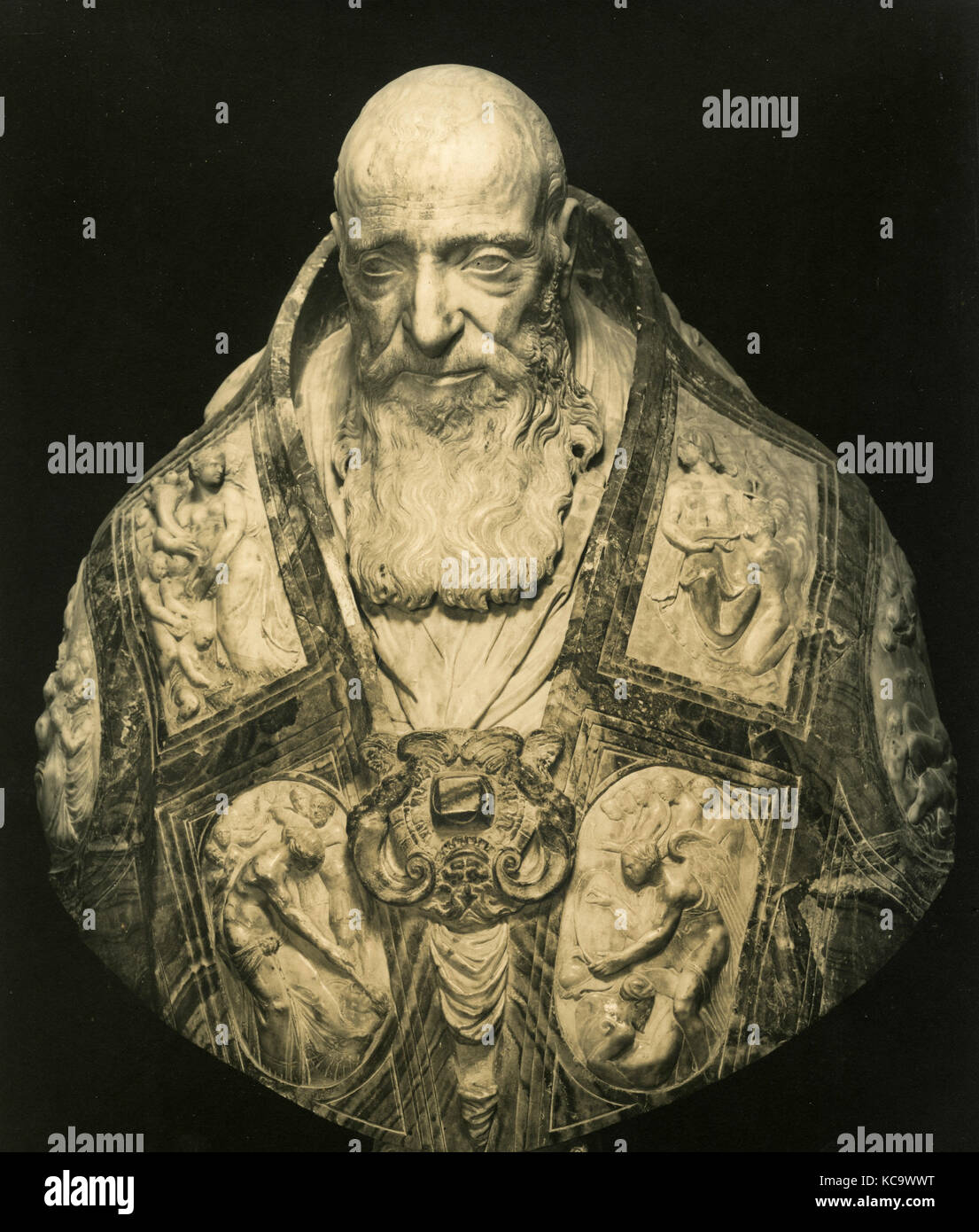 Papst Paul III Farnese, Büste Statue von Michelangelo Stockfoto