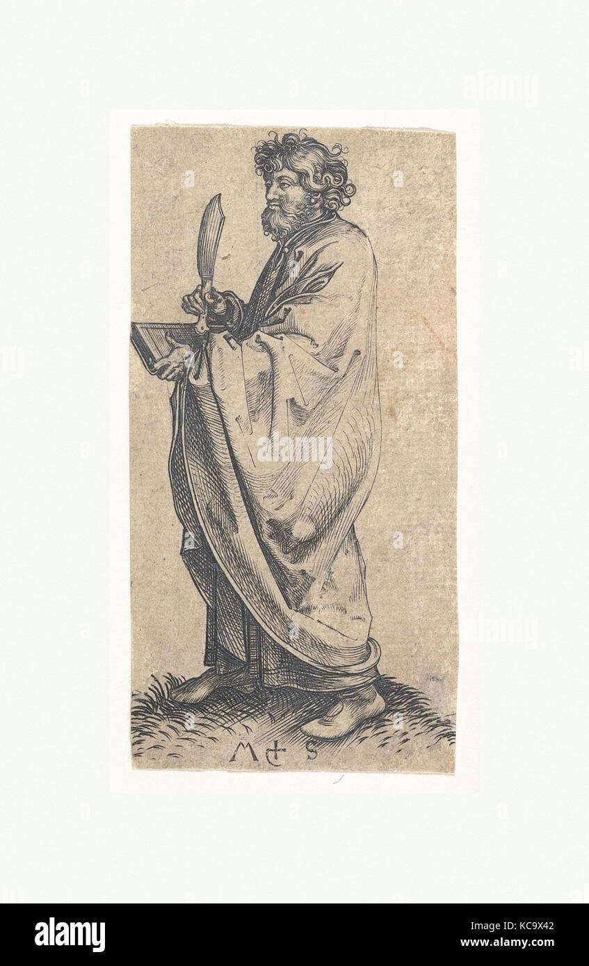 St. Bartholomäus, 15. Jahrhundert, Gravur, Drucke, Martin Schongauer (Deutsch, Colmar Ca. 1435/50 - 1491 Breisach Stockfoto