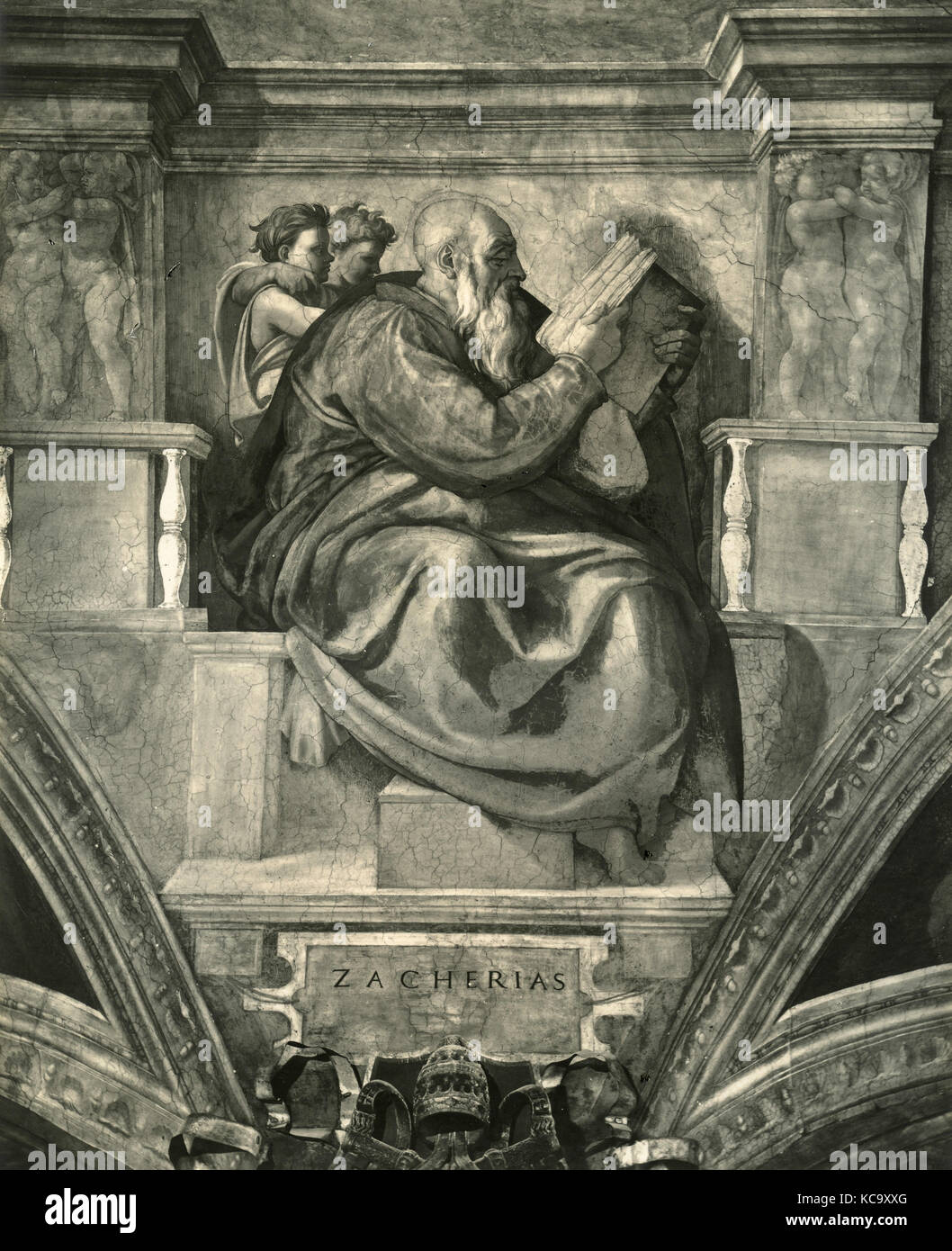 Prophet Pfleger Fresko von Michelangelo, Sixtinische Kapelle Stockfoto