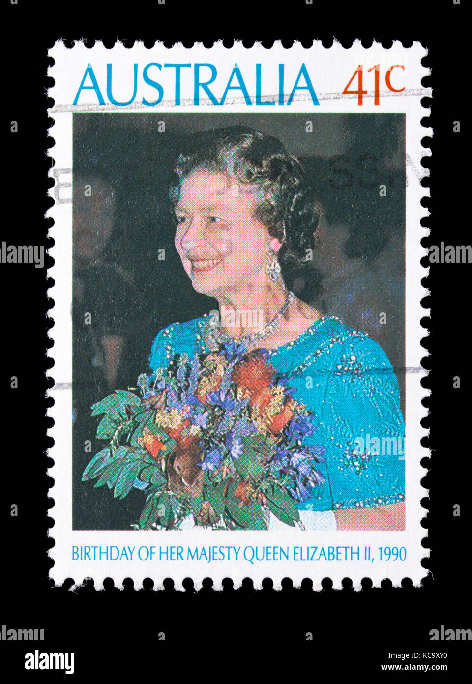 Briefmarke aus Australien, Königin Elizabeth II. für Ihre 64'ten Geburtstag. Stockfoto