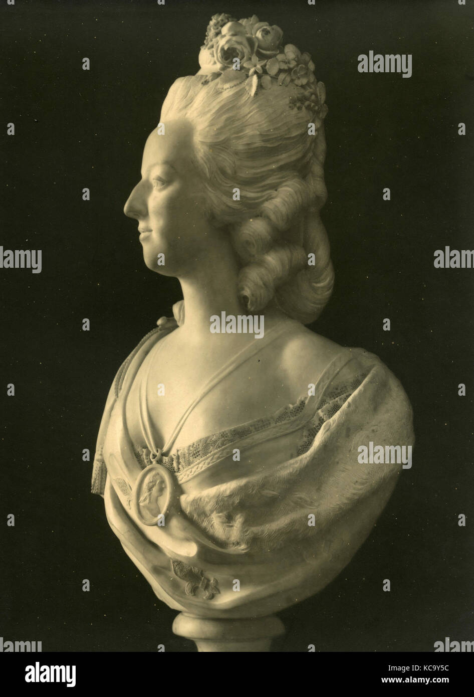 Marie Antoinette, Marmor Büste von Lacomte Stockfoto