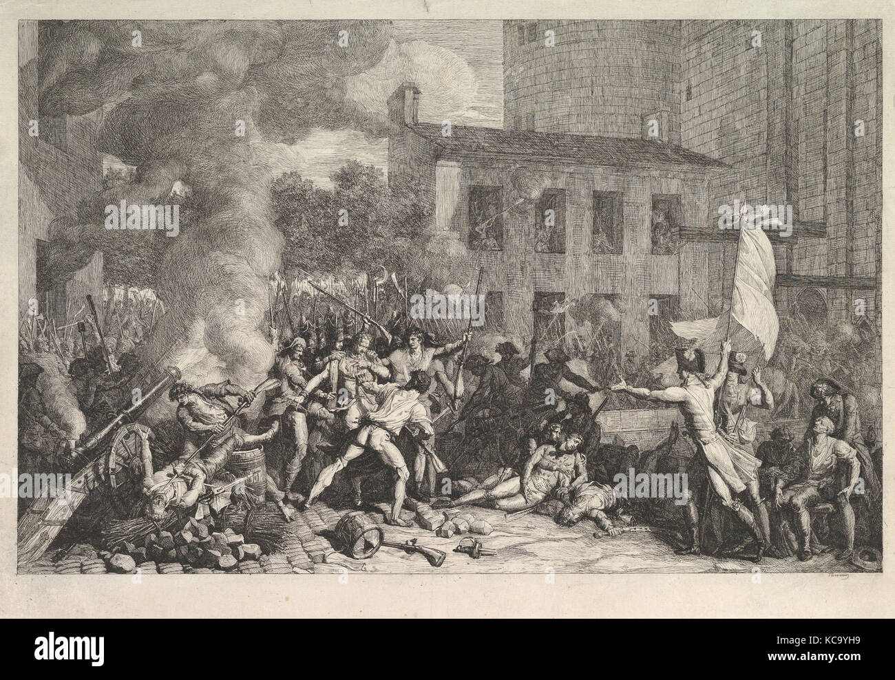 Die Erstürmung der Bastille am 14. Juli 1789 (prise de la Bastille Le 14 juillet 1789), Charles Thévenin, Ca. 1793 Stockfoto
