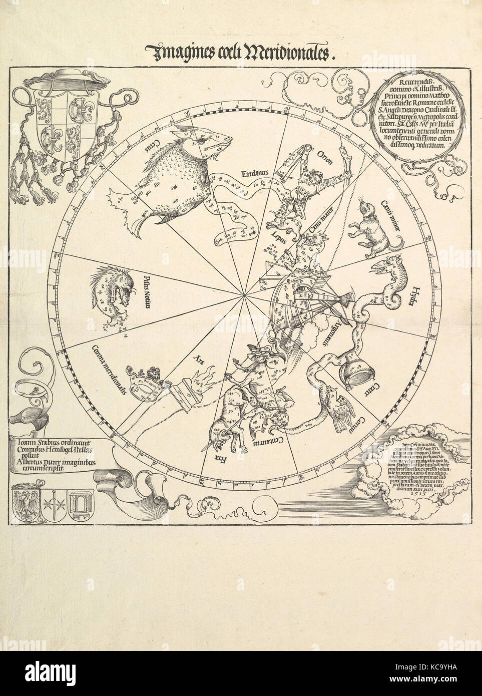 Die Himmlischen Globe-Southern Hemisphäre, Albrecht Dürer, 1515 Stockfoto