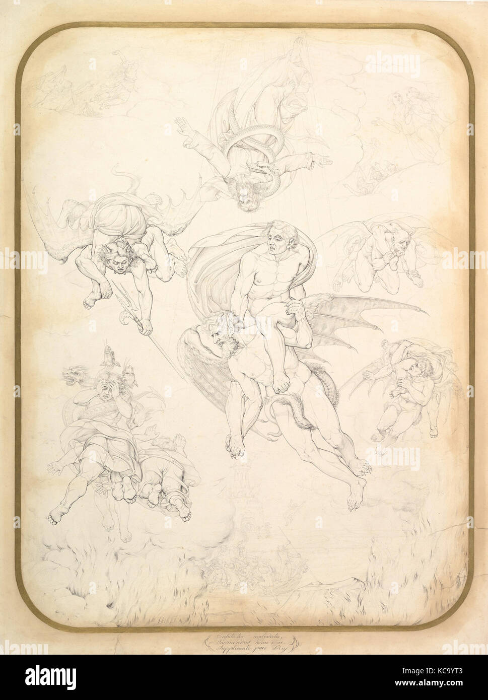 Letzte Gericht, nach Michelangelo, Tommaso Piroli, 1752 - 1824 Stockfoto