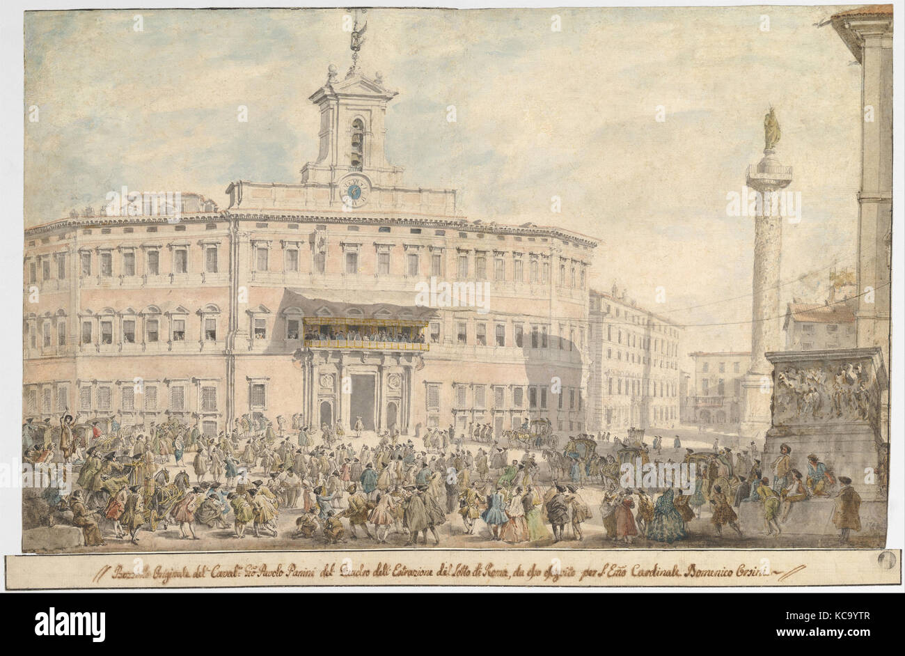 Die Lotterie in Piazza di Montecitorio, Giovanni Paolo Panini, 1743 - 1744 Stockfoto
