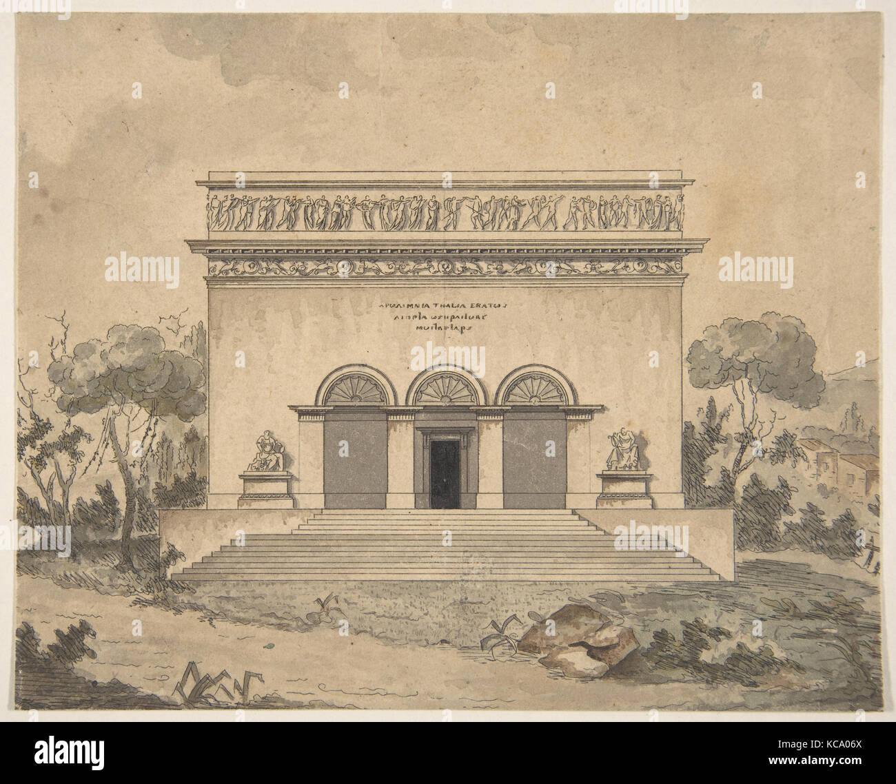 Design für das Äußere eines Theater, Anonym, Französisch, 19. Jahrhundert, Ca. 1800 Stockfoto