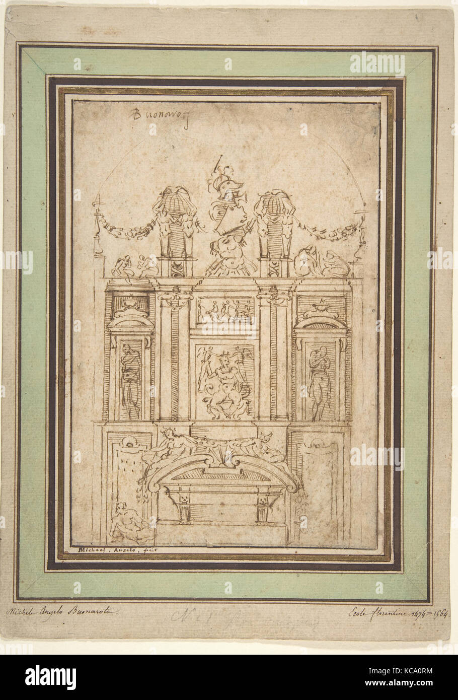 Architektonische Studie, nach Michelangelo Buonarroti, N. d Stockfoto