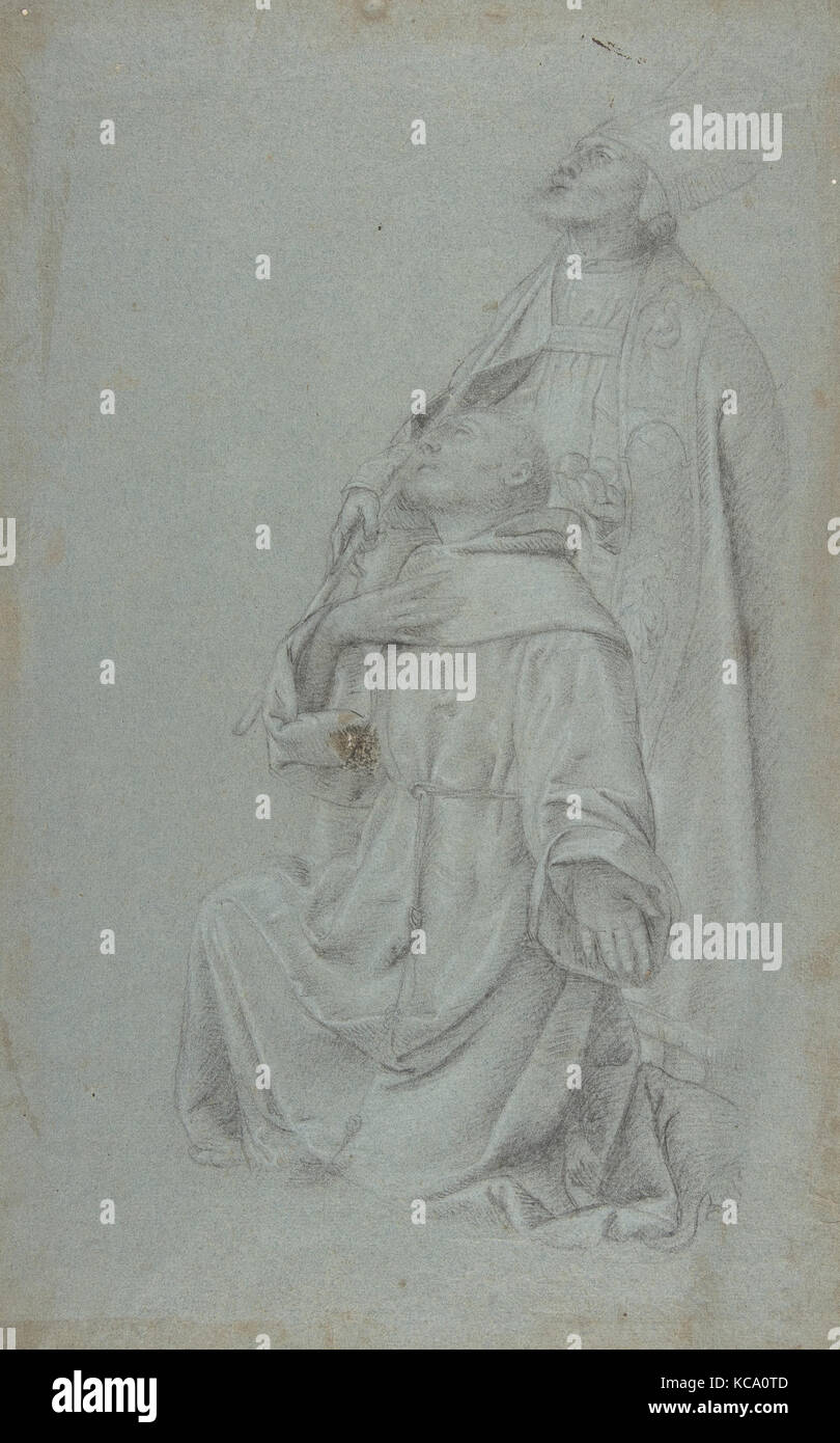 Knienden hl. Franziskus und der hl. Nikolaus von Bari, nach Moretto da Brescia, 1498 - 1554 Stockfoto