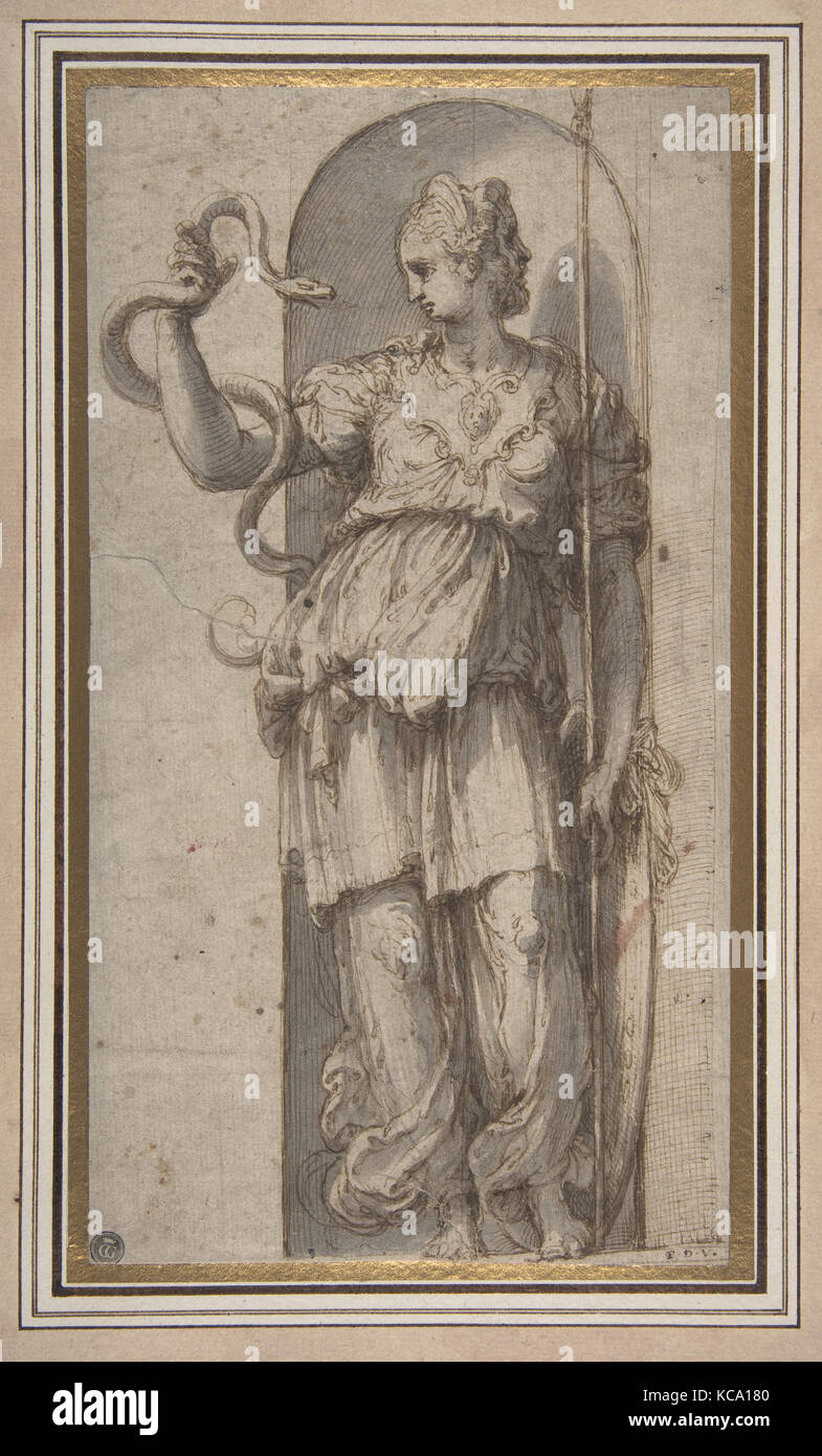 Studie für die allegorische Figur der Klugheit, Perino Del Vaga, 1501-47 Stockfoto