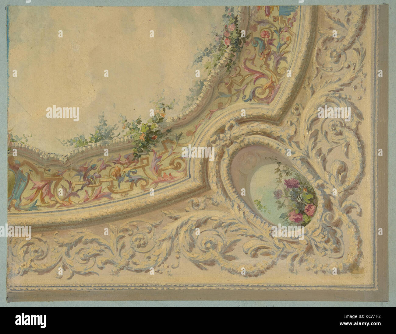 Design für die Dekoration der Decke im Haus der Baron Malet, Jouy-en-Josas (Seine-et-gise), Jules-Edmond - Charles Lachaise Stockfoto