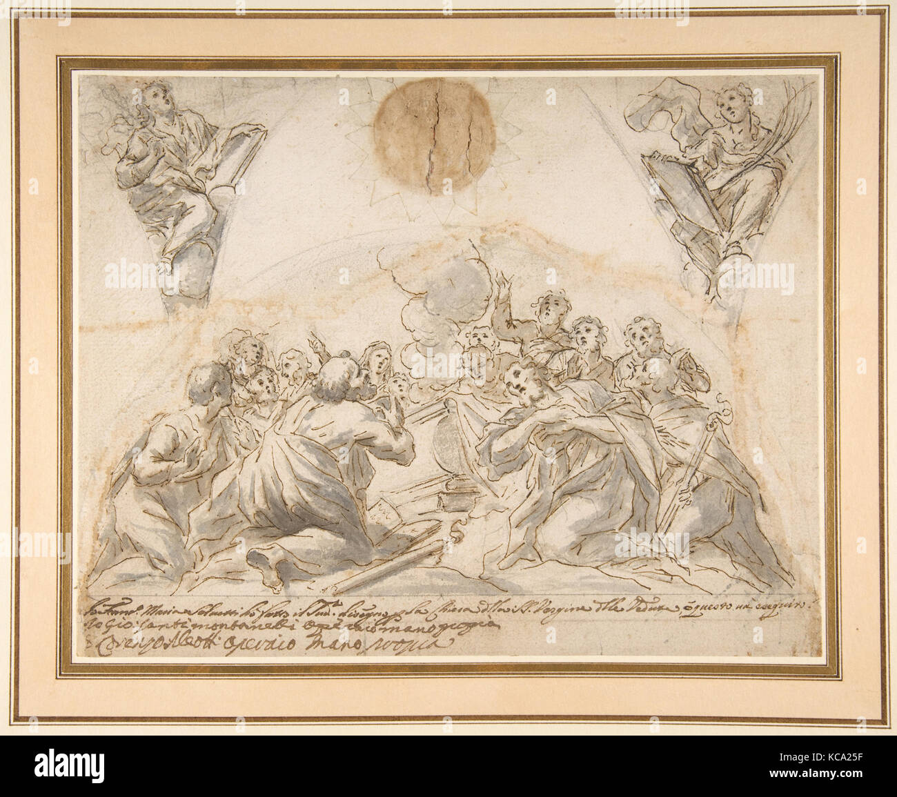 Die Apostel zum Grab der Jungfrau, und Studien für Zwei Zwickeln, Francesco Maria Salvetti, 1691 - 1758 Stockfoto