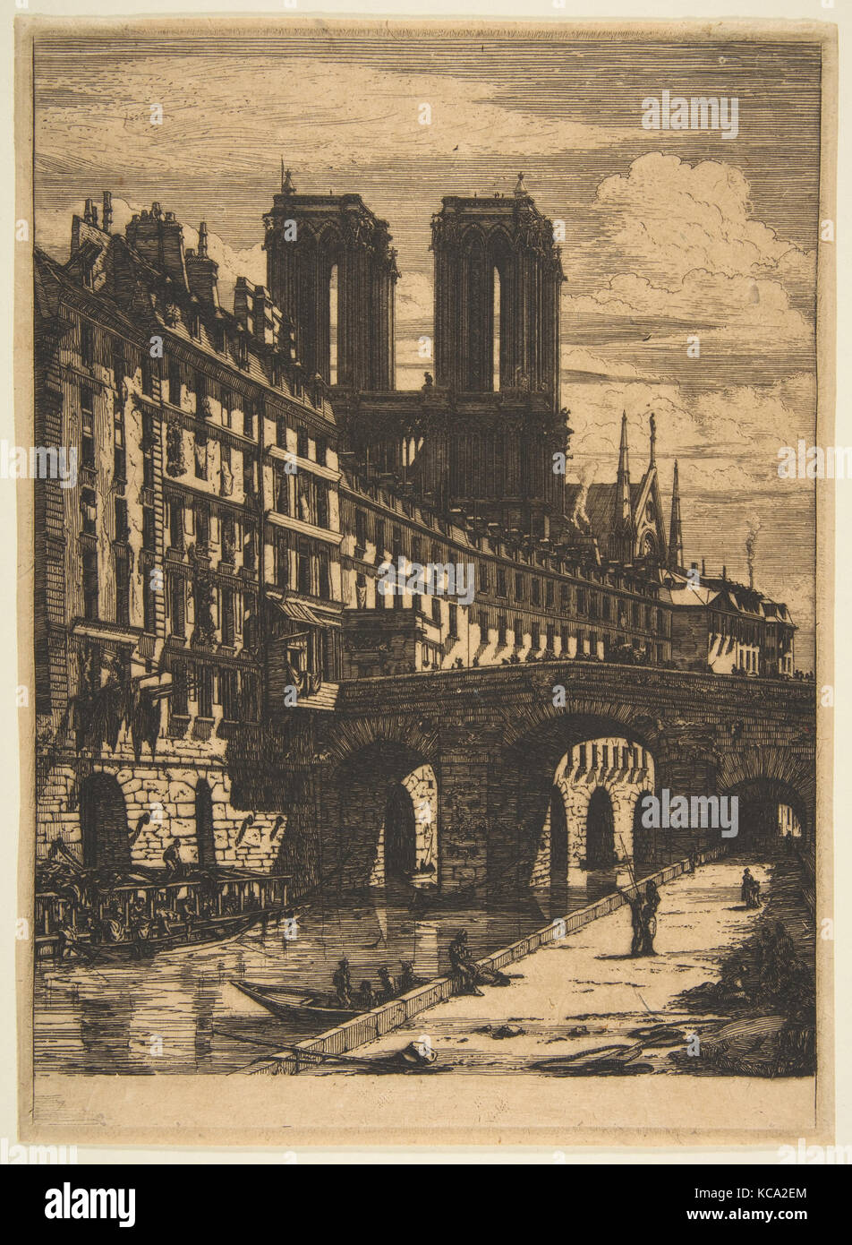 Der Petit Pont, Paris, Charles Meryon, 1850 und später Stockfoto