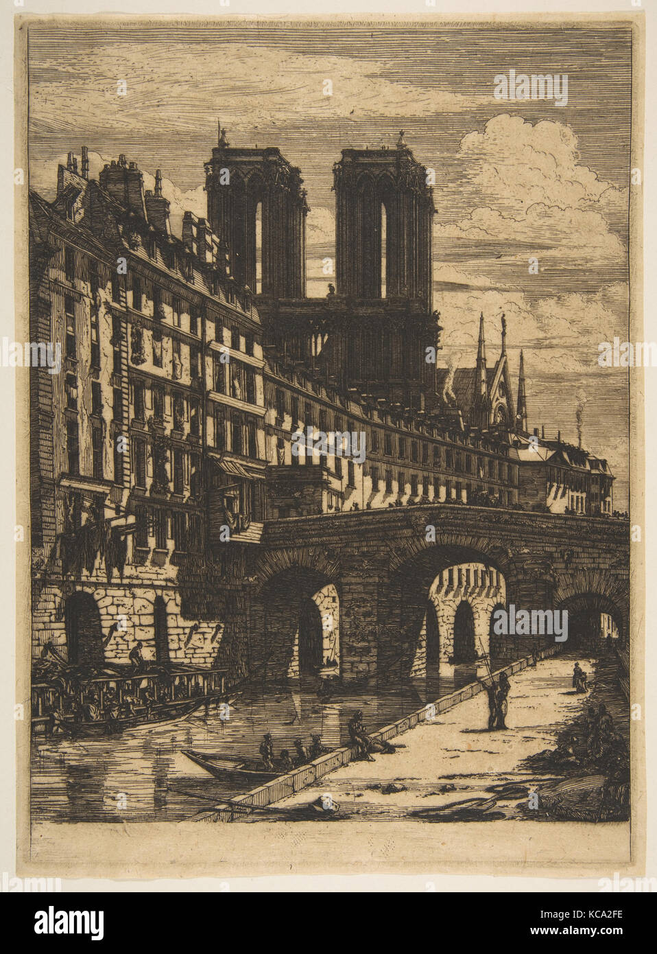 Der Petit Pont, Paris, Charles Meryon, 1850 oder später Stockfoto