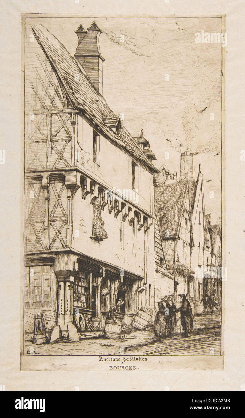 Ein altes Haus, oder des Musikers Haus, Bourges, Charles Meryon, 1860 Stockfoto