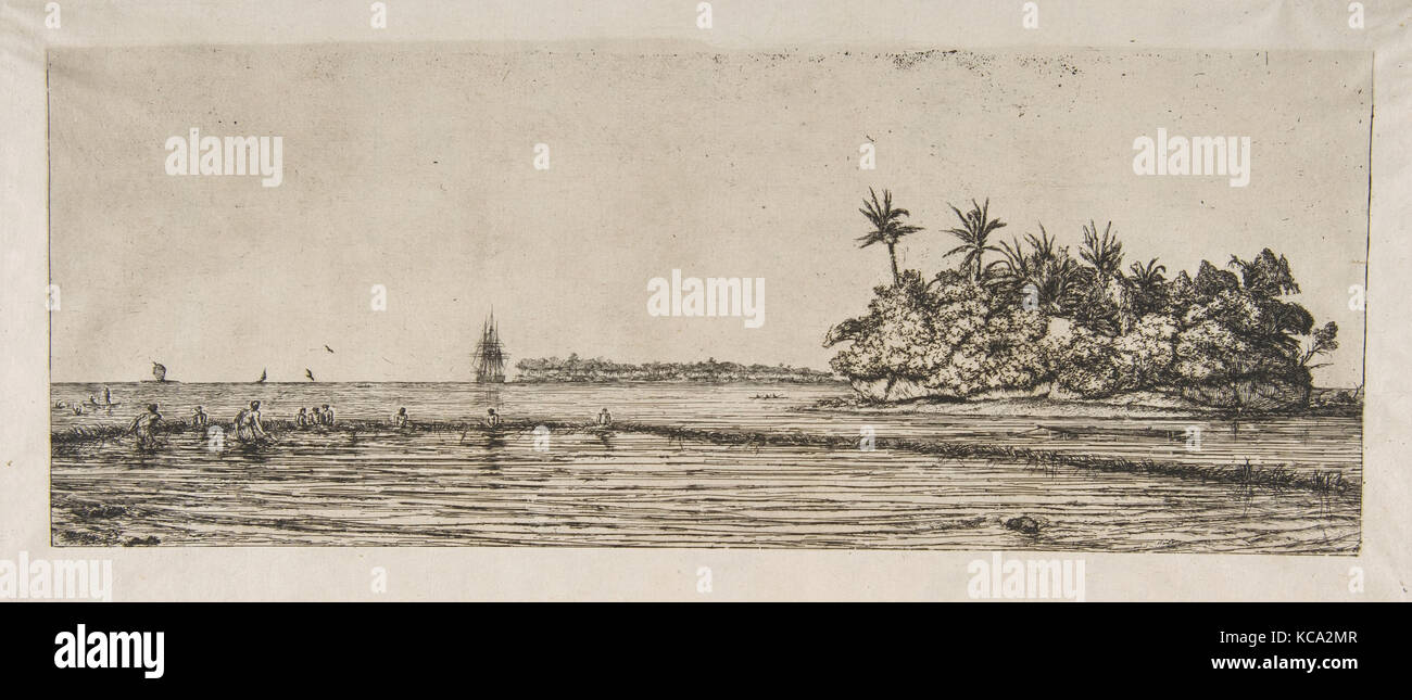 Industriegüter: Îlots à Uvea (Wallis): Peche aux Palmes, 1845 (Deutsch: Angeln, in der Nähe von Inseln mit Palmen in der Uea oder Wallis Gruppe Stockfoto