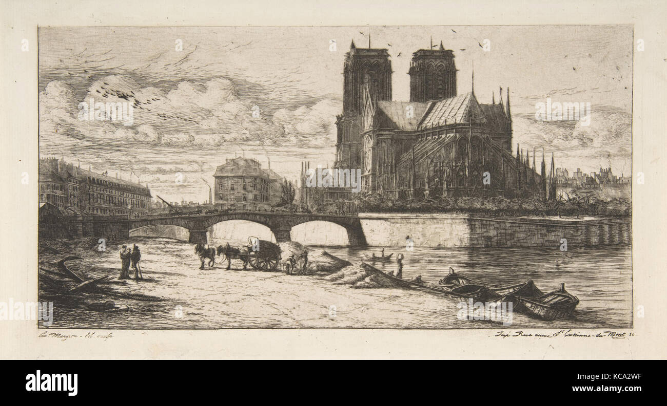 Die Apsis der Kathedrale Notre-Dame, Paris, Charles Meryon, 1854 Stockfoto