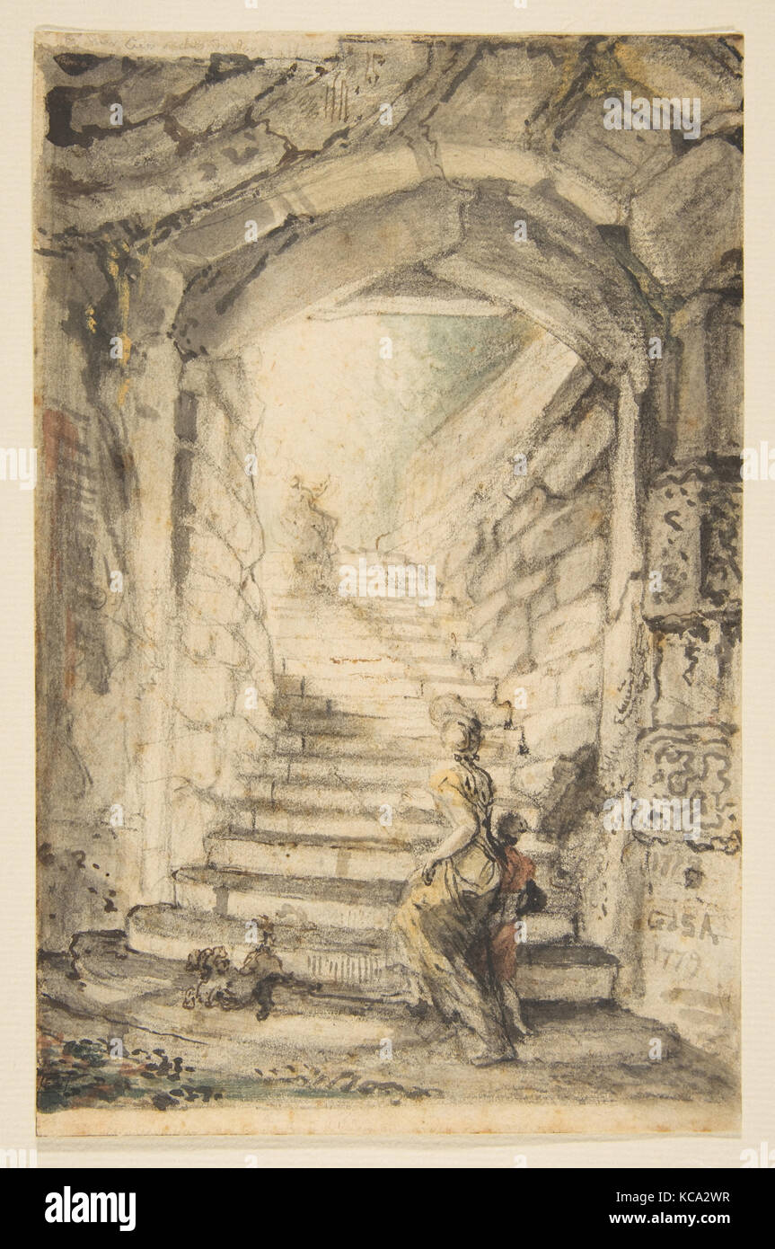 L'Escalier (Die geschwungene Treppe), Gabriel de Saint-Aubin, 1778-79 Stockfoto