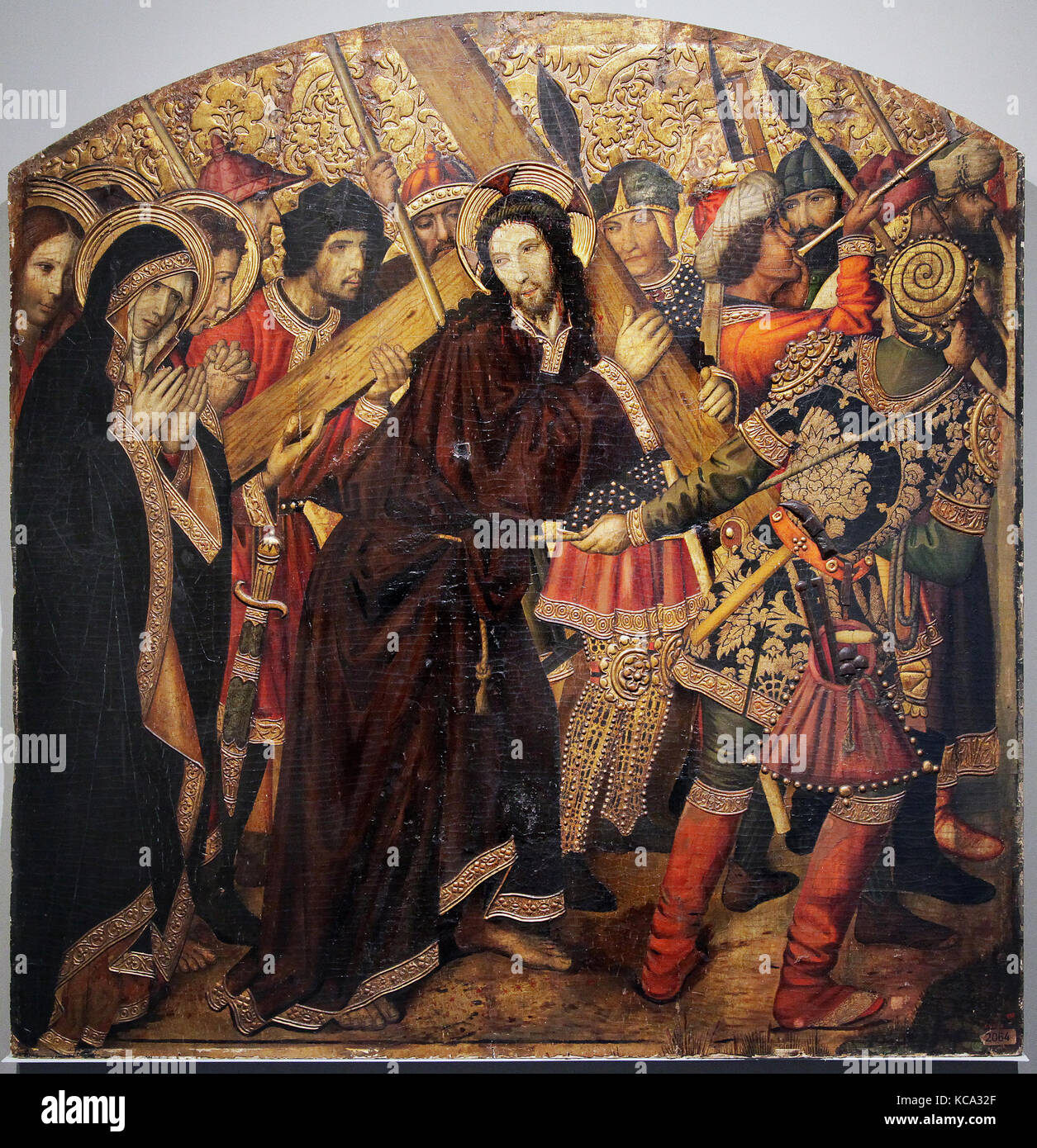 Jaume Huguet 1414-1492 Jesus Cami del Calvari. Wandern. Wandern auf den Kalvarienberg Stockfoto