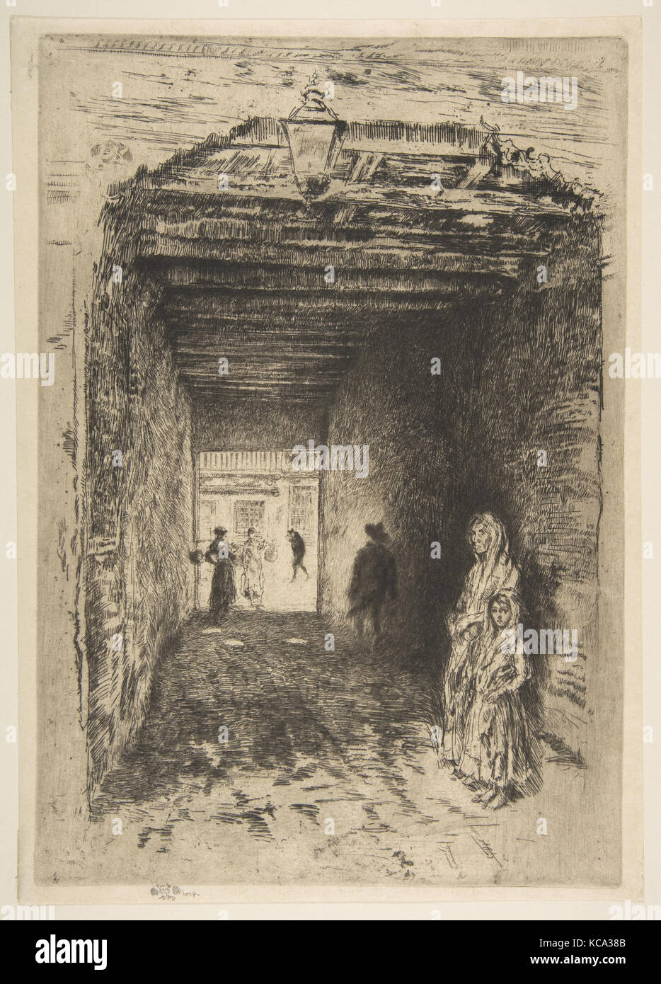 Die Bettler, 1879-80, das Ätzen und die kaltnadelradierung; 7. der siebzehn (Glasgow); in schwarzer Tinte auf schwerem Elfenbein webte Papier gedruckt Stockfoto