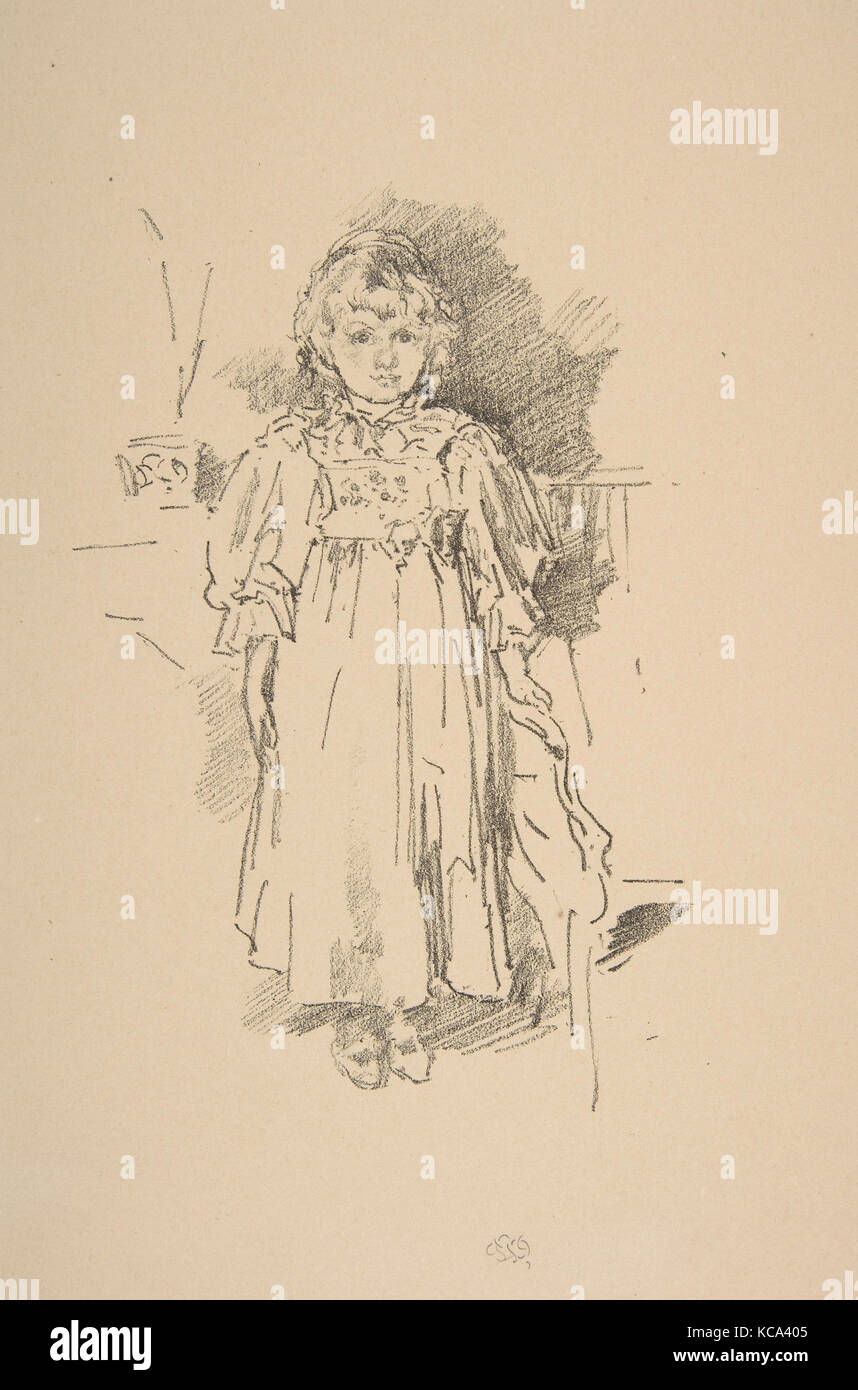 Wenig Evelyn, 1896, Lithographie, gezeichnet von Weiß transfer Papier mit einer feinkörnigen Stein Textur; nur Zustand (Chicago Stockfoto