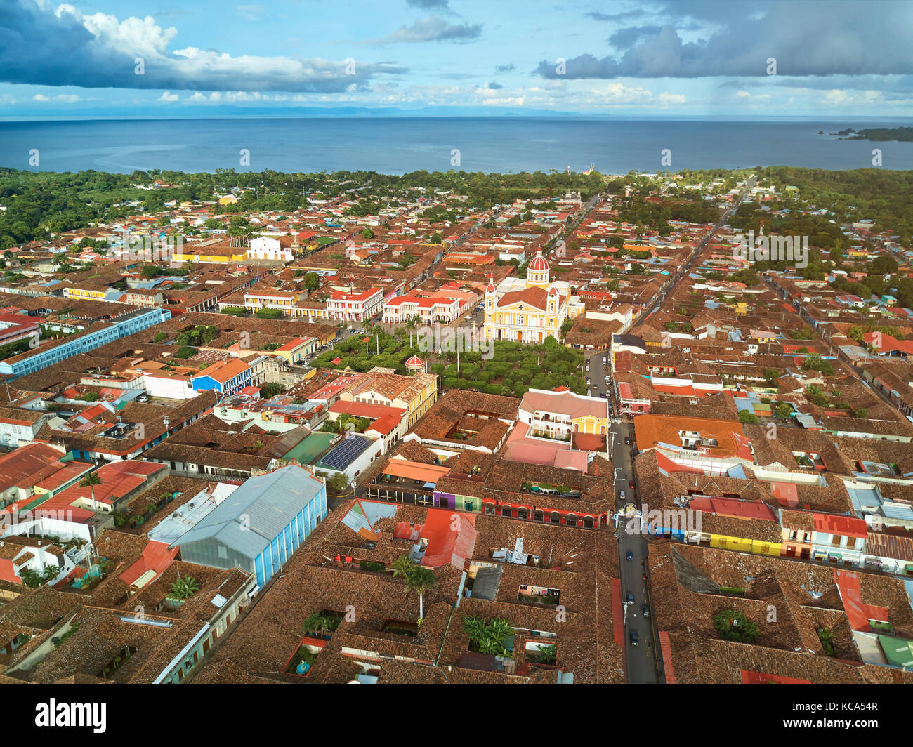 Historische Stadt Granada in Nicaragua Antenne oben anzeigen Stockfoto