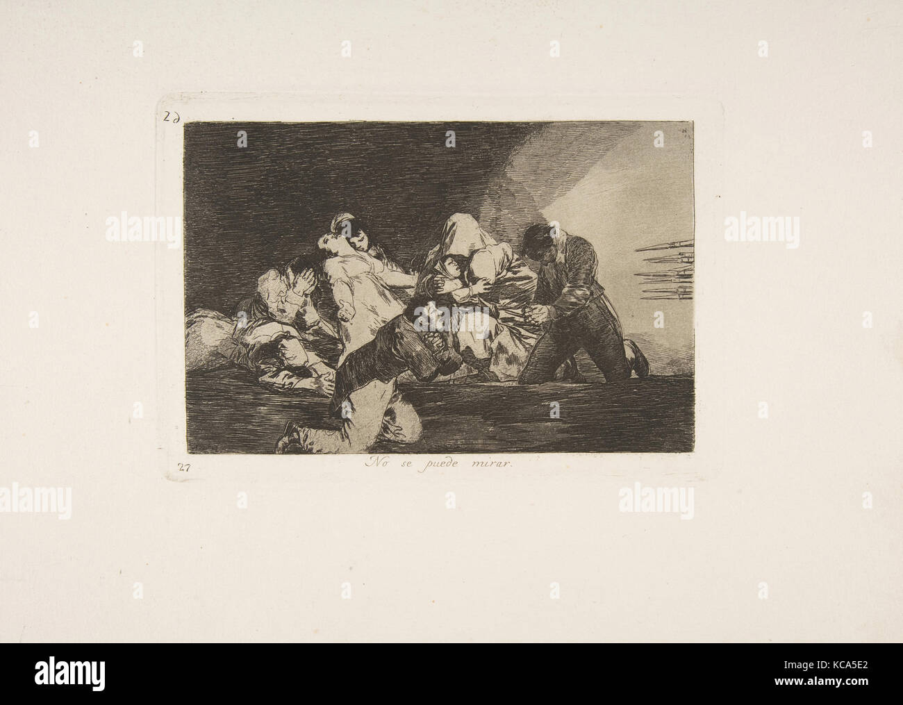 Platte 26 aus "Die Katastrophen des Krieges" (Los Desastres de la Guerra): "Man kann nicht sehen." (No Se puede Mirar.), Goya, 1810-20. Stockfoto