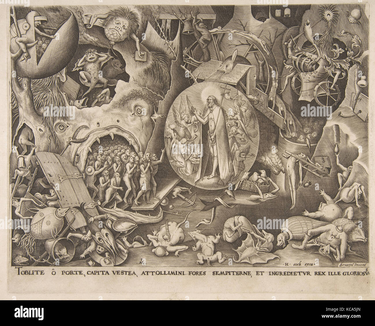 Der Abstieg Christi in die Vorhölle, nach Pieter Brueghel der Ältere, 1551 Stockfoto