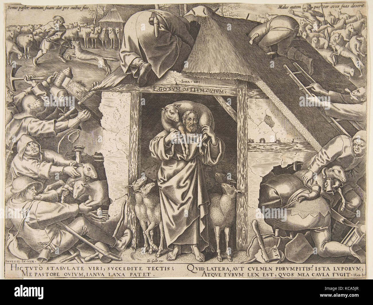 Das Gleichnis vom Guten Hirten, nach Pieter Brueghel der Ältere, 1565 Stockfoto