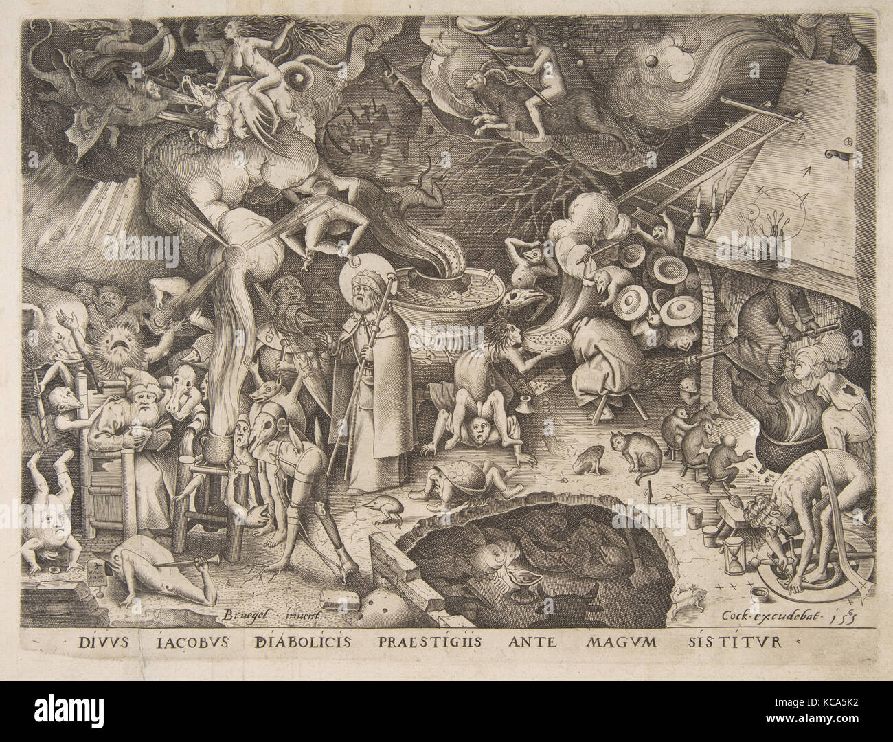 St. James und der Zauberer Hermogenes, nach Pieter Brueghel der Ältere, 1565 Stockfoto