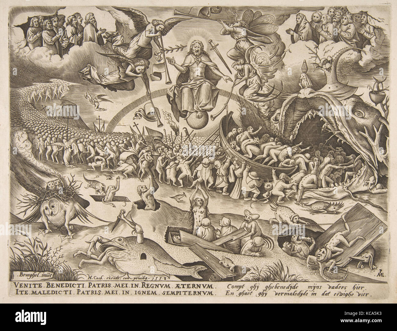 Das letzte Gericht, nach Pieter Brueghel der Ältere, 1558 Stockfoto