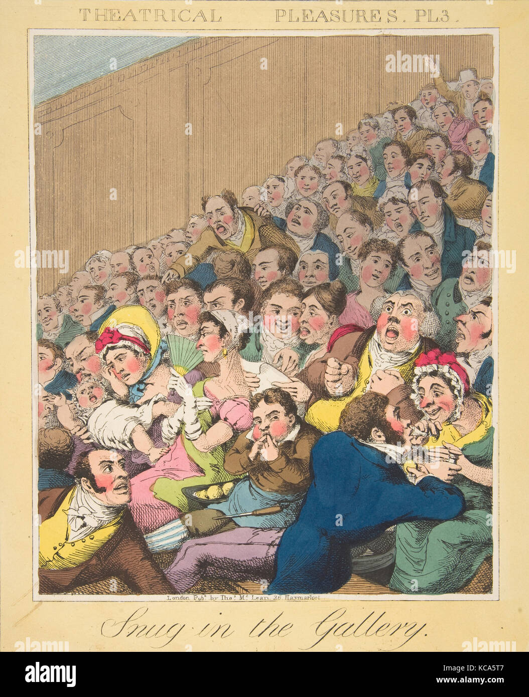 Theatralischen Genüssen, (gemütlich in der Galerie, Platte 3), Theodore Lane, Ca. 1835 Stockfoto