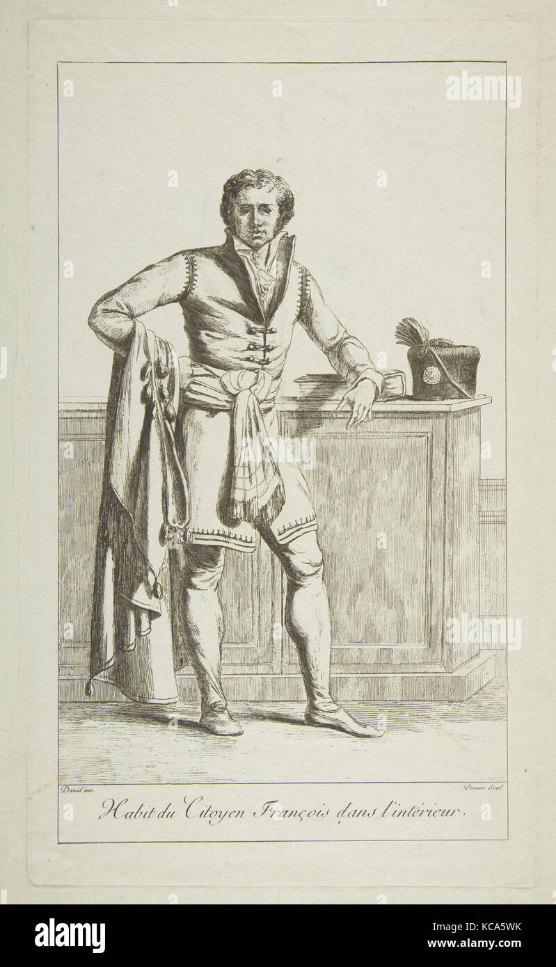 In der Kleidung der französischen Bürger, nach Jacques Louis David, 1794 Stockfoto