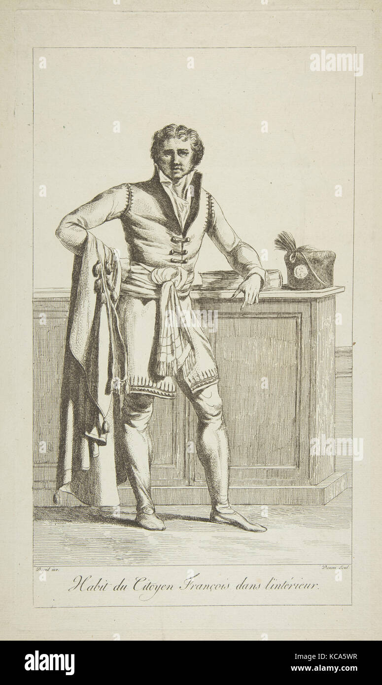 In der Kleidung der französischen Bürger, nach Jacques Louis David, 1794 Stockfoto