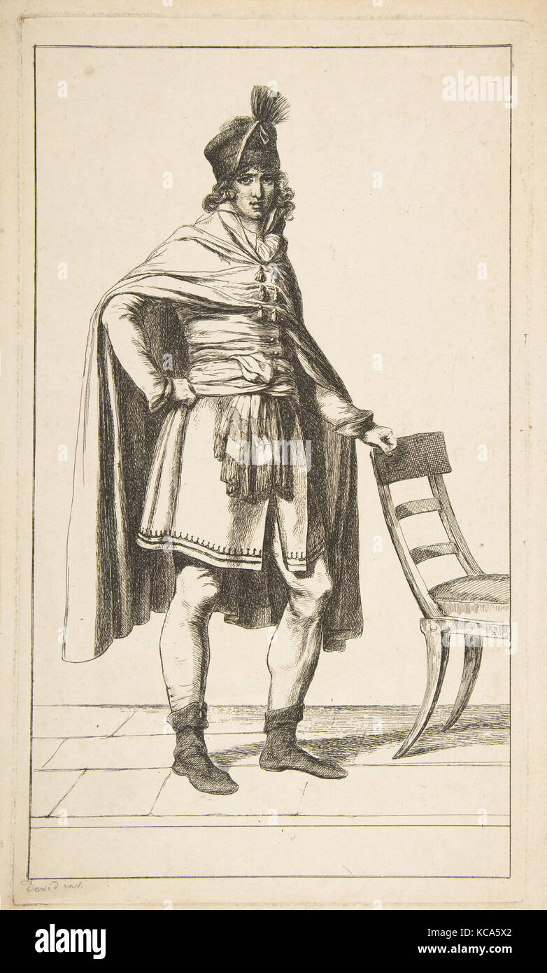 Zivile Gewandung der französischen Bürger, nach Jacques Louis David, 1794 Stockfoto