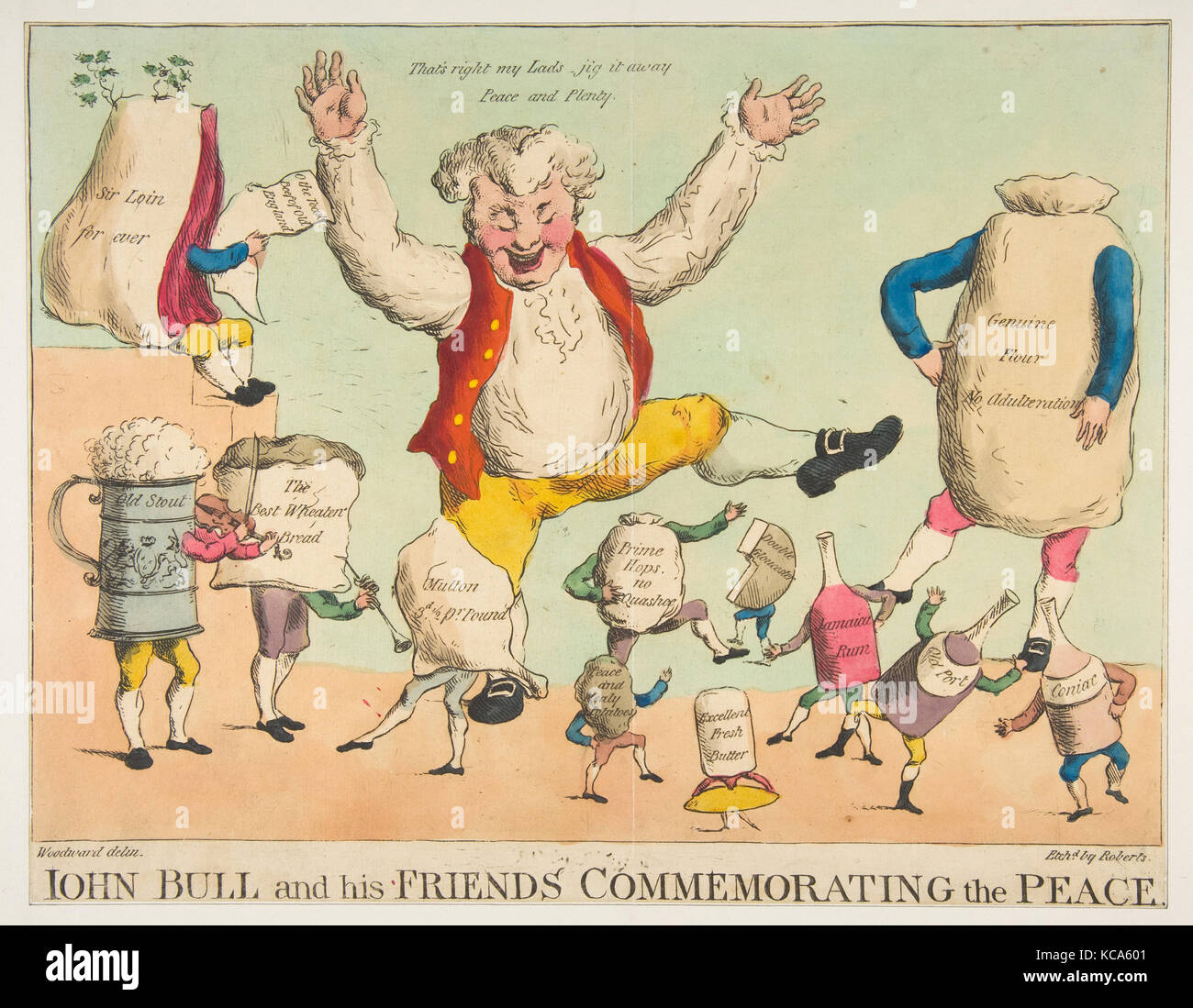 John Bull und seine Freunde zum Gedenken an den Frieden, Piercy Roberts, Ca. 1801 Stockfoto