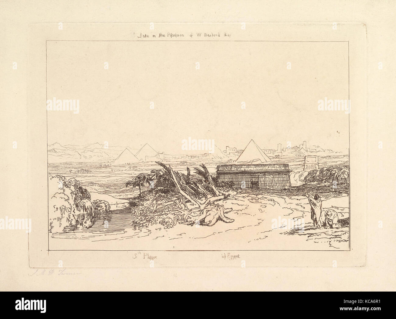 Fünfte Plage in Ägypten (Liber Studiorum, Teil III, 16), konzipiert und von Joseph Mallord William Turner, 1808 eingraviert Stockfoto