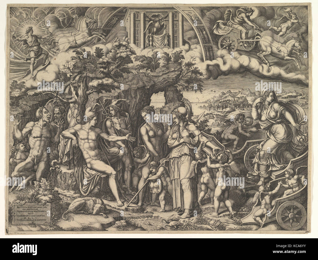 Das Urteil des Paris, gestochen von Giorgio Ghisi, 1555 Stockfoto