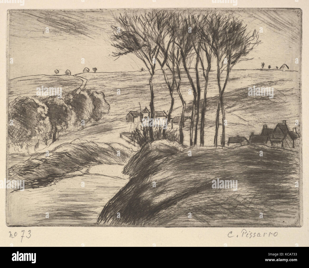 Landschaft bei Osny (Paysage à Osny), Camille Pissarro, Januar - März 1894 Stockfoto