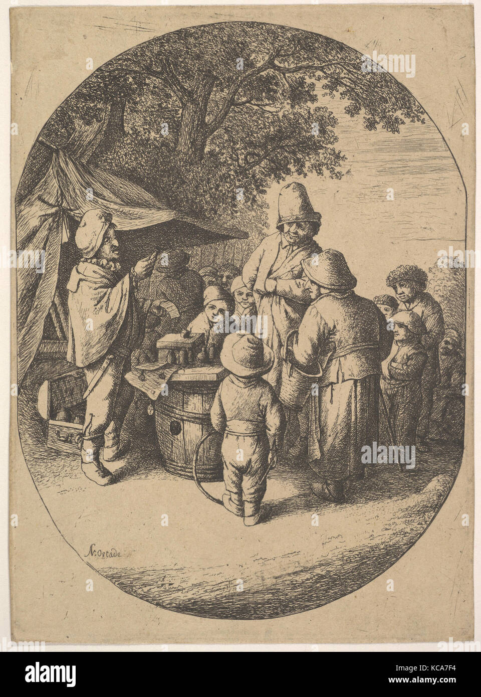 Die Quacksalver (Kopie), Nach: Adriaen van Ostade, N. d Stockfoto