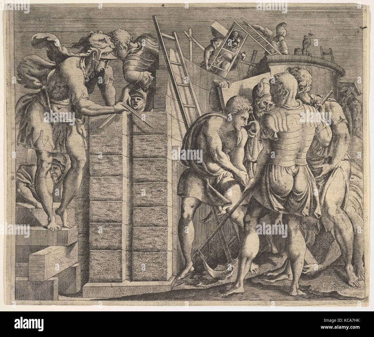 Cadmus Gebäude Theben, Meister der Geschichte von Cadmus, Ca. 1543-44 Stockfoto