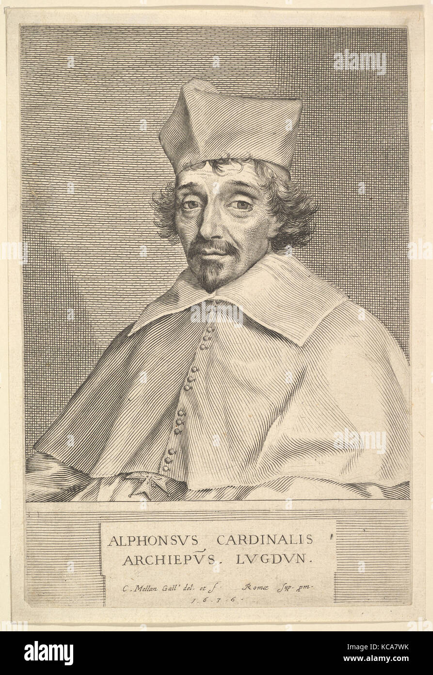 Alphonse du Plessis de Richelieu, Kardinal de Lyon, Claude Mellan, 1636 Stockfoto