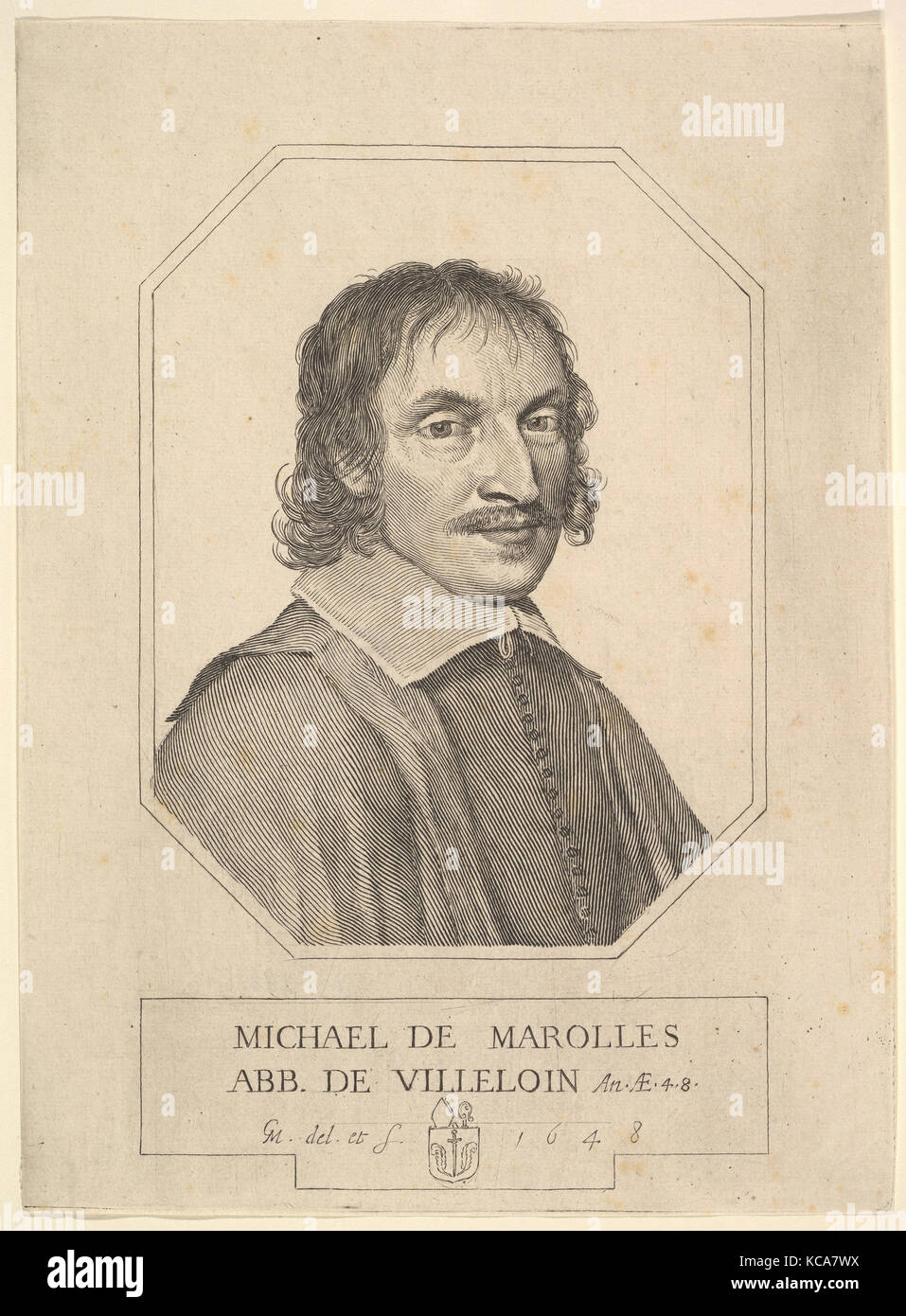 Portrait von Michel de Marolles, Claude Mellan, 1648 Stockfoto