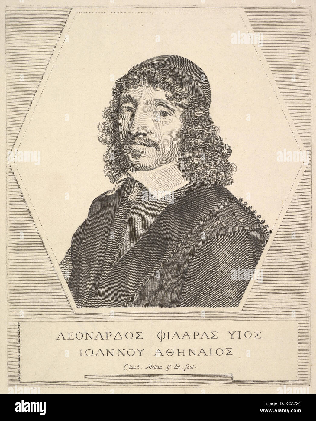 Portrait von Leonardos Philaras, Claude Mellan, 1651 Stockfoto
